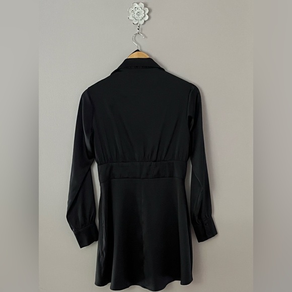 Women’s Forever 21 Sexy Little Black Dress With Corset Waist & Long Sleeves - Picture 9 of 14